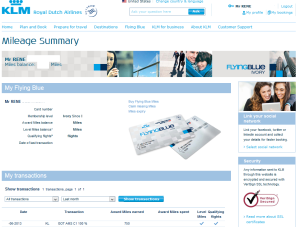 free FB miles from KLM