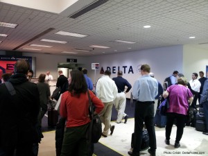 packed boarding area delta airline delta points blog