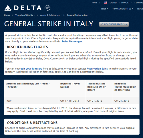 strike in italy