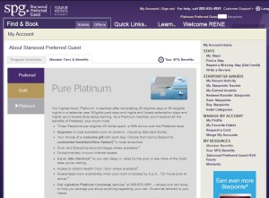 spg pure platinum status perks