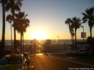 sunset at manhattan beach LAX Mileage Run Delta Points travel blog rene MKE to LAX (7)