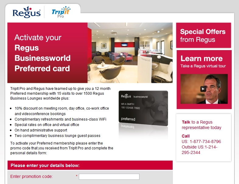 free regus membership from tripit pro Eye of the Flyer