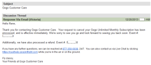 refund from gogo