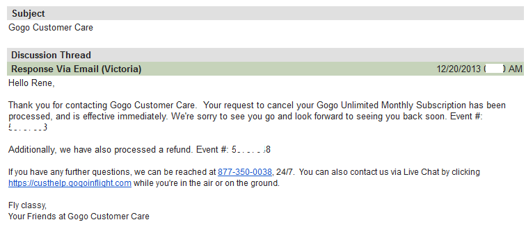 Check your GoGo canceled billing – heck check them ALL as it is about the details!