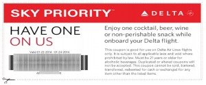 delta boarding pass hoou have one on us drink snack coupon for elite medallion flyers delta points blog