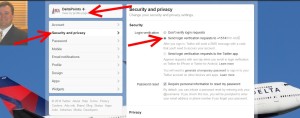 setting a text confirm with twitter for login delta points blog