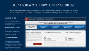 changes skymiles 2015