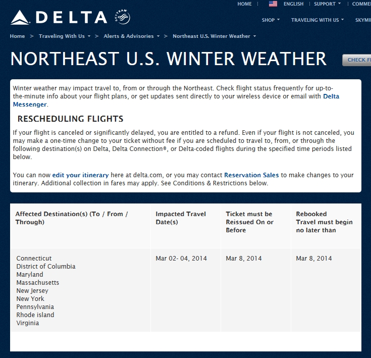 WEATHER ALERT: Midwest & Northeast FREE Delta changes 01-04MARCH