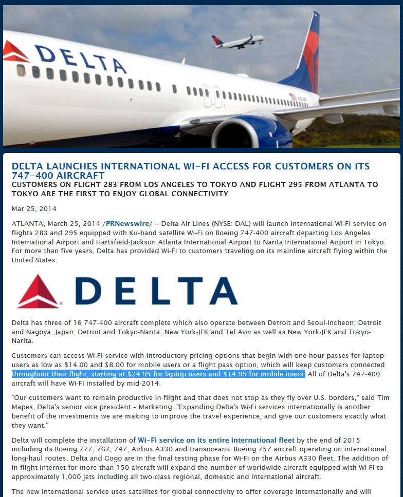 Delta int wifi service Eye of the Flyer