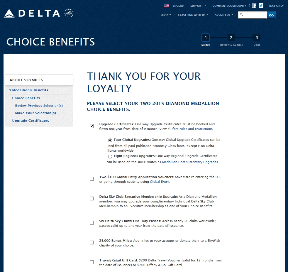 2014/2015 Delta Choice Benefits are fully loaded – should you redeem or wait?