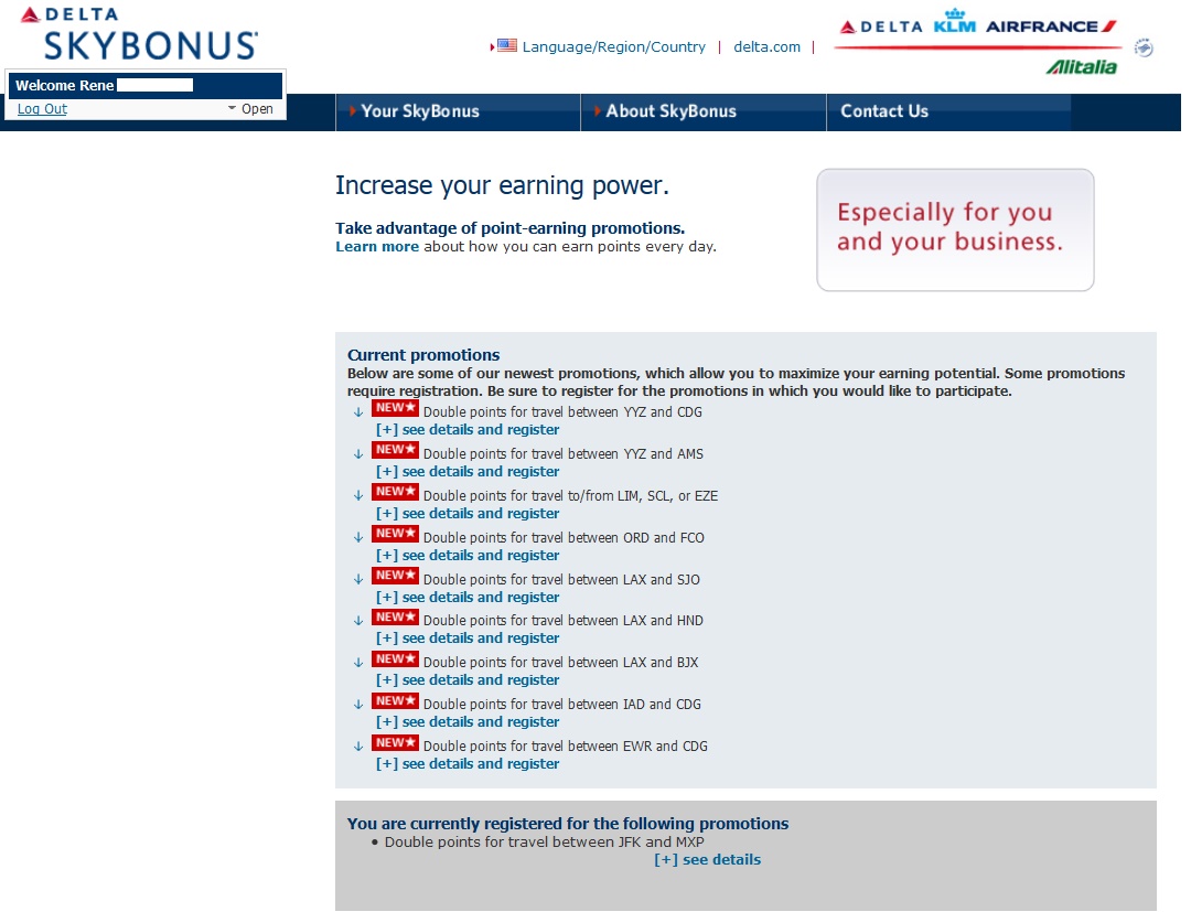 10 New Skybonus 2x points promotions you can sign up for