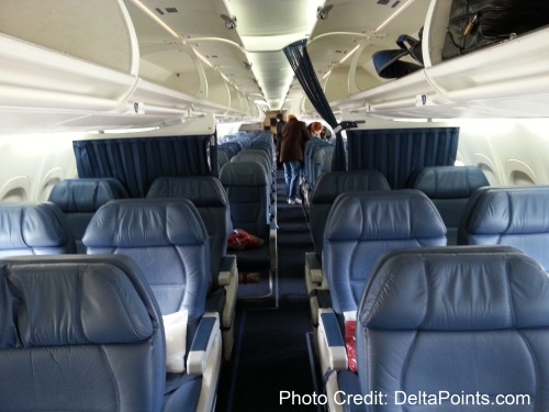 the inside of an airplane