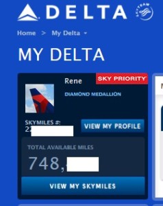 my skymiles balance rene deltapoints-com