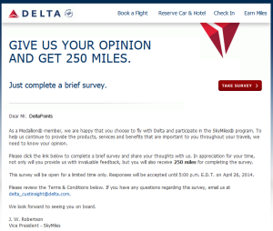 new Skymiles survey 1