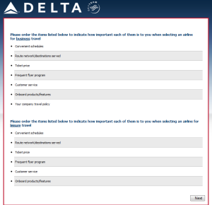 new Skymiles survey 14
