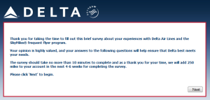new Skymiles survey 2