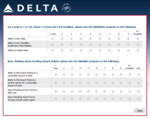 new Skymiles survey 7