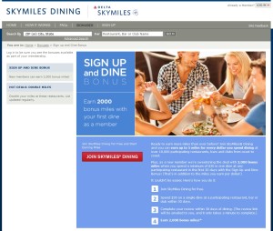 2000 skymiles for skymiles dining