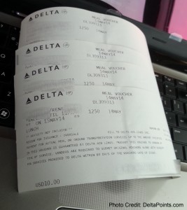 delayed flight meal vouceher