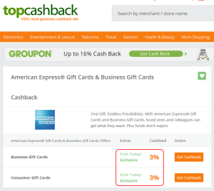 topcashback 3-percent bonus ends today