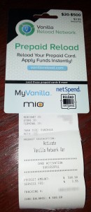 vanilla reload card purch with credit card 19may2014