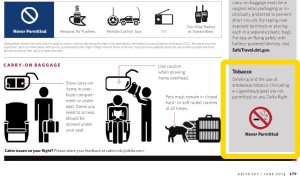 you can not use e-cigs on delta jets per sky magazine june 2014