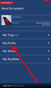 Delta TSA Trusted Traveler Known Traveler number on APP 2