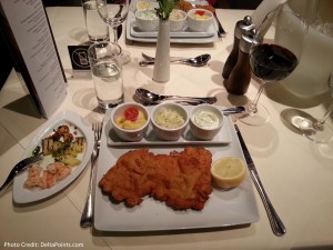 Wienerschnitzel lufthansa 1st class terminal fra delta points blog