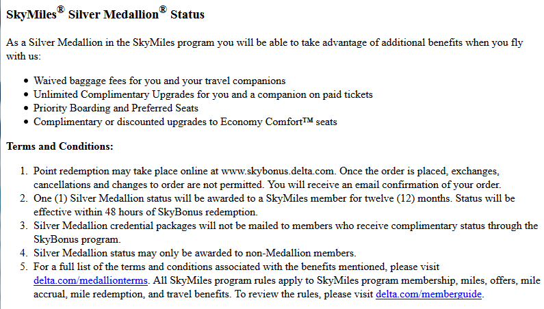 Delta devalues Skybonus Silver Medallion® awards up to 43% – no advance notice!