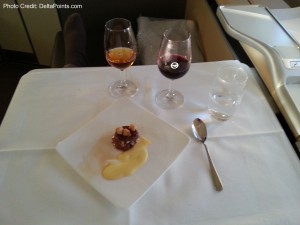 dessert lufthansa 747-8 1st class delta points blog
