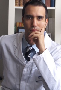 a man in a white coat