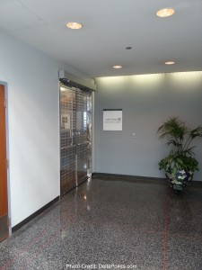 enterance to the united Global first class lounge chicago ord near gate C18 delta points blog