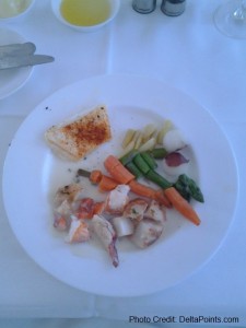 lobster main dish lufthansa 1st class ord-fra delta points blog