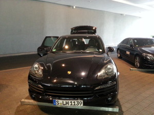 porche ride to airplane FRA airport delta points blog