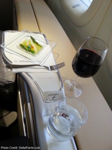 pre-appetizer lufthansa 747-8 1st class delta points blog