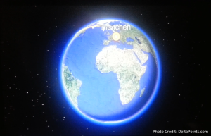 Lufthansa 1st class munich to Toronto A330 DeltaPoints blog review world map