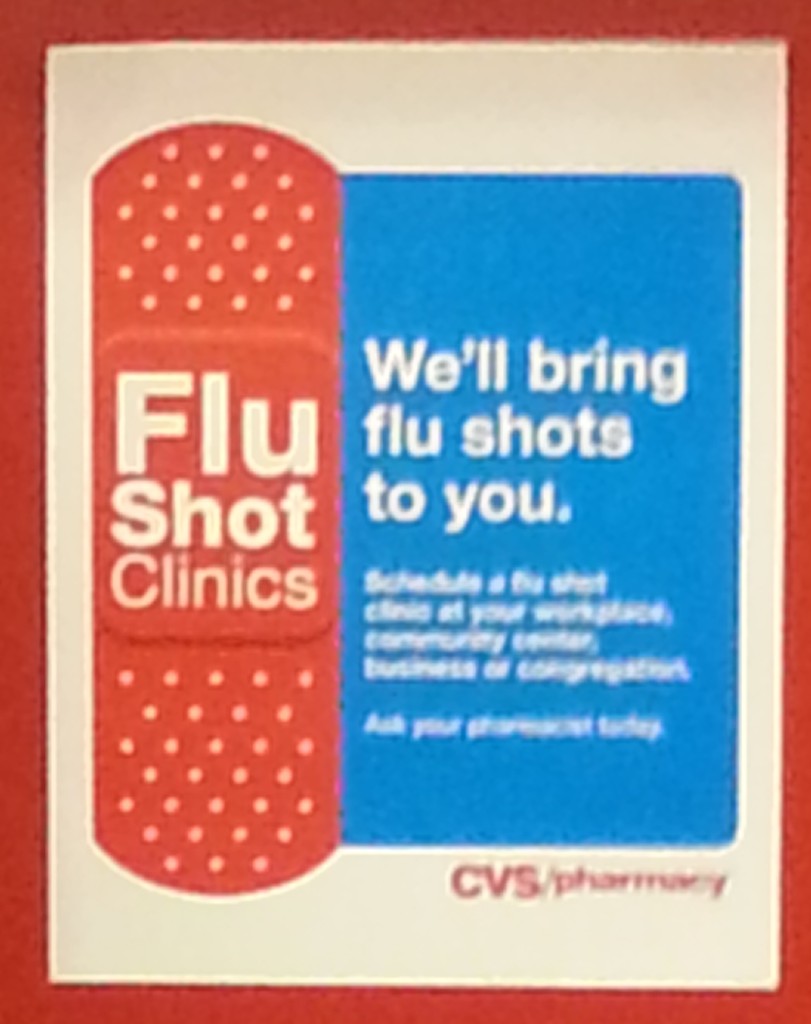 flu shot sign at cvs Eye of the Flyer