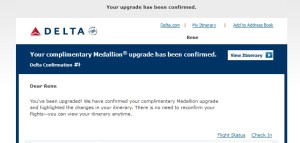your delta medallion upgrade has been confirmed delta points