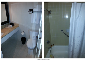 Sheraton Gateway Los Angeles Airport hotel club floor room bathroom delta points blog