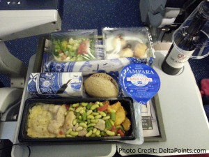 nasty chicken -ish dinner klm economy comfort ams-atl delta points blog