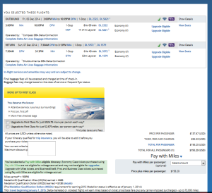 delta-com mia to dfw weekend plus 1