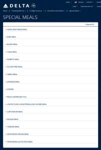 delta specal needs meals