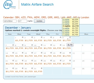 midwest to london 1st class