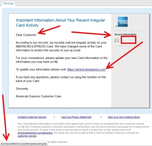 phishing email looks like amex