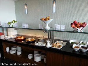 Centurion Lounge LGA LaGuardia Airport american express delta points blog buttet (2)