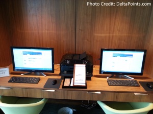 Centurion Lounge LGA LaGuardia Airport american express delta points blog computers and printer