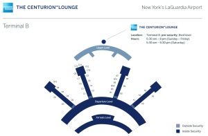 map to centurion lounge lga amex
