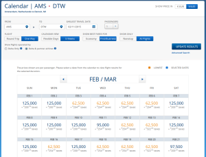 biz ams to dtw