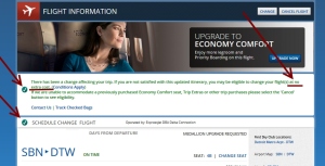 delta notice of schedule change