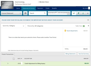 gogo one day credit from amex